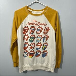 American Eagle Outfitters Mustard and Cream Sweatshirt